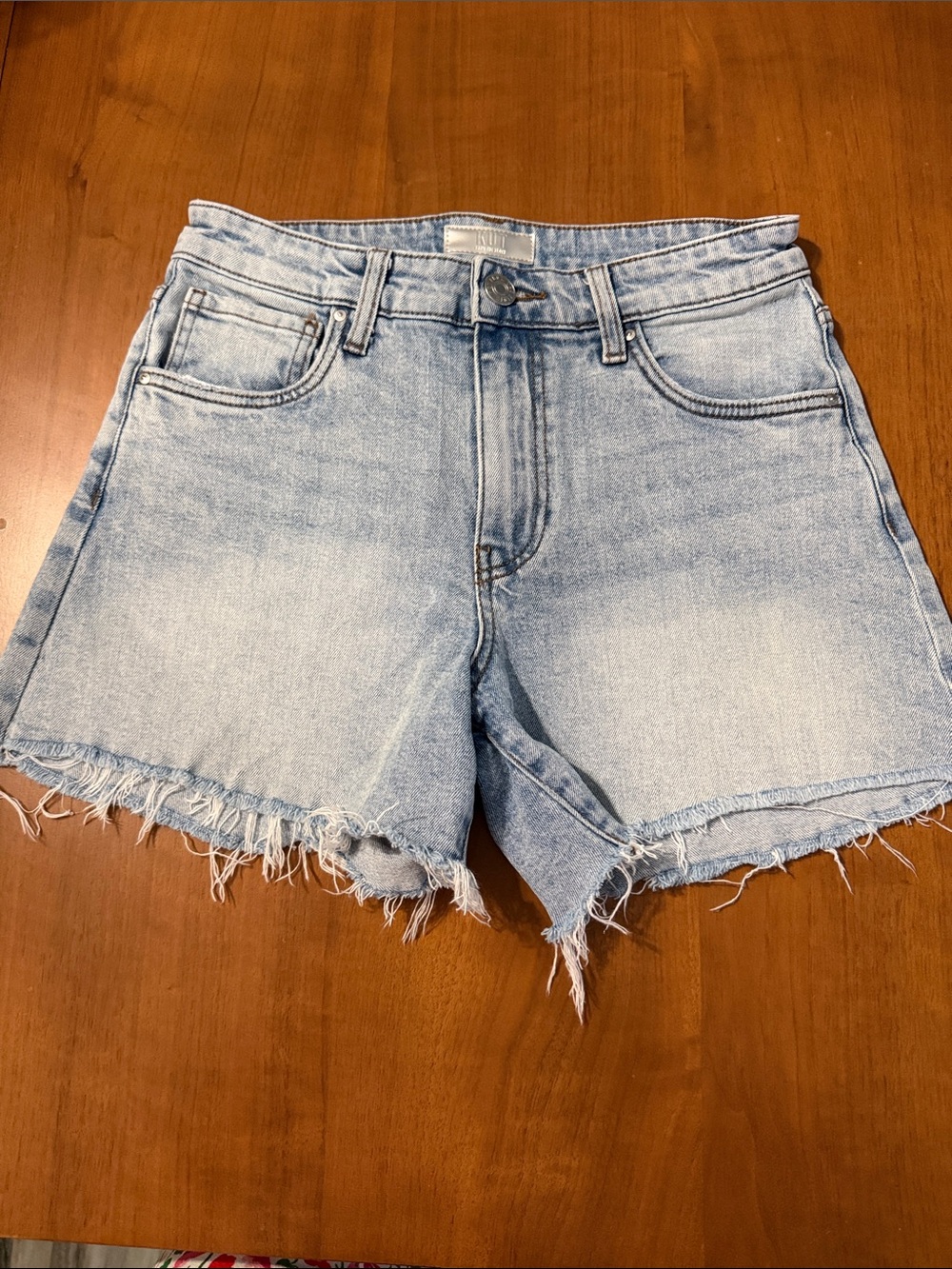 Kut from the Kloth Light Blue Frayed Hem Denim Shorts